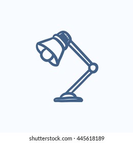 Table lamp vector sketch icon isolated on background. Hand drawn Table lamp icon. Table lamp sketch icon for infographic, website or app.