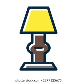 Table Lamp Vector Thick Line Filled Dark Colors Icons For Personal And Commercial Use.

