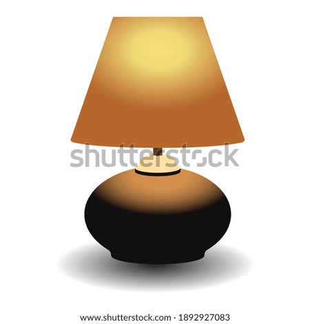 Table lamp vestor illustrator for decoration interior at bed room, living room, ofice, and flat design