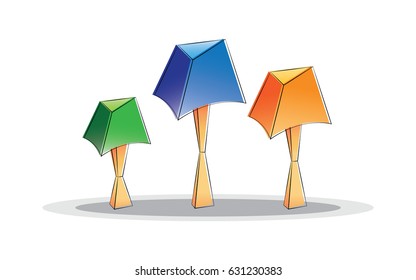 Table lamps isolated on a white background