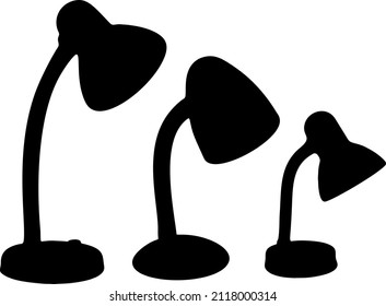 Table lamps are large and small. Vector image.