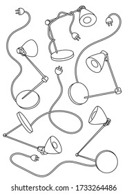 Table lamps pattern coloring page