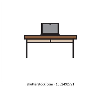 table laptop icon design illustration
