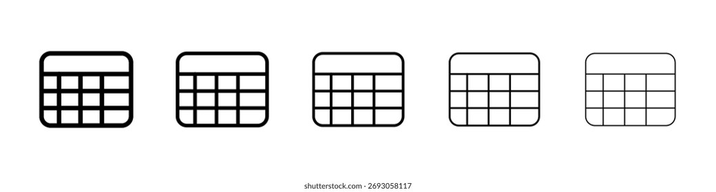 Table layout icon for mobile concept and web design.