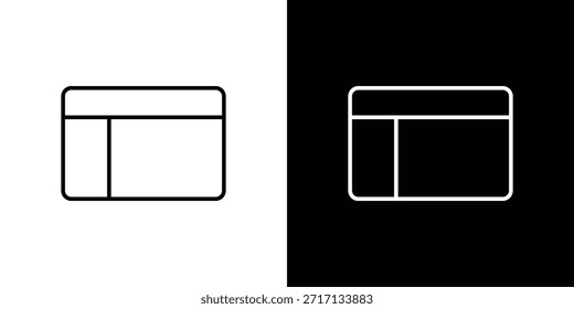 Pictograma de contorno de icono de diseño de tabla aislado en blanco. Vector Forma de icono.