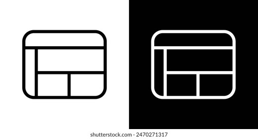 Table layout icon set. Excel data table vector icon in spreadsheet chart sign.