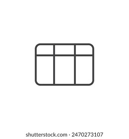 Table layout icon set. Web excel data table vector symbol in spreadsheet chart sign.