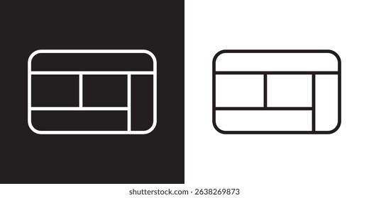 Table layout icon . Web excel data table icon in spreadsheet database chart icon. Vector illustration. isolated on white and black background eps10