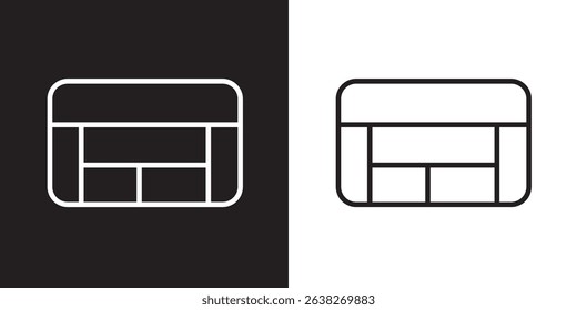 Table layout icon . Web excel data table icon in spreadsheet database chart icon. Vector illustration. isolated on white and black background eps10