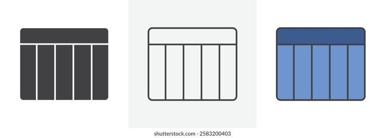 Table layout icons pack for website designs