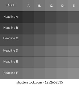Table layout template with nice simple design
