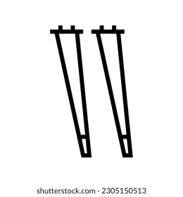 table leg hardware furniture fitting line icon vector. table leg hardware furniture fitting sign. isolated contour symbol black illustration