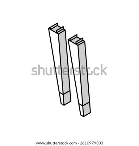 table leg hardware furniture fitting isometric icon vector. table leg hardware furniture fitting sign. isolated symbol illustration