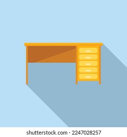 Table leg icon flat vector. Wood desk. Top board