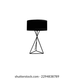 Table light silhouette, lamps Flat style vector illustration. Black light, lamp silhouette set, lamps set.