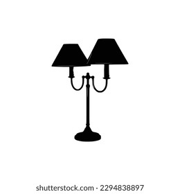 Table light silhouette, lamps Flat style vector illustration. Black light, lamp silhouette set, lamps set.