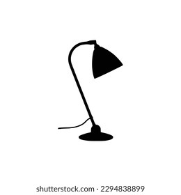 Silueta de luz de mesa, lámparas Ilustración vectorial de estilo plano. Luz negra, juego de silueta de lámpara, lámparas puestas.