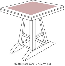 Ilustración vectorial de arte de línea de tabla