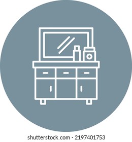 Table line circle icon vector image. Can also be used for web apps, mobile apps and print media.