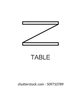 Table line icon. High quality pictogram of table for home's interior. Outline vector symbol for design website or mobile app. Thin line sign of mirror for logo, visit card, etc.