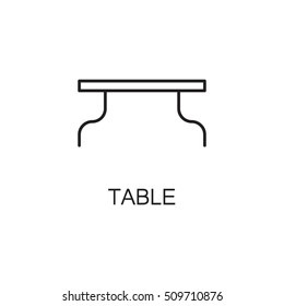Table line icon. High quality pictogram of table for home's interior. Outline vector symbol for design website or mobile app. Thin line sign of mirror for logo, visit card, etc.