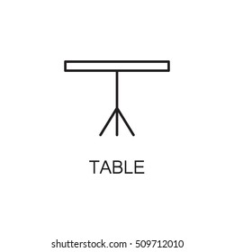 Table line icon. High quality pictogram of table for home's interior. Outline vector symbol for design website or mobile app. Thin line sign of mirror for logo, visit card, etc.