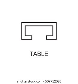 Table line icon. High quality pictogram of table for home's interior. Outline vector symbol for design website or mobile app. Thin line sign of mirror for logo, visit card, etc.