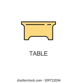 Table line icon. High quality pictogram of table for home's interior. Outline vector symbol for design website or mobile app. Thin line sign of mirror for logo, visit card, etc.