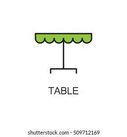 Table line icon. High quality pictogram of table for home's interior. Outline vector symbol for design website or mobile app. Thin line sign of mirror for logo, visit card, etc.