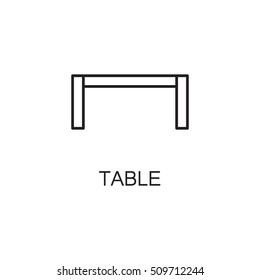 Table line icon. High quality pictogram of table for home's interior. Outline vector symbol for design website or mobile app. Thin line sign of mirror for logo, visit card, etc.