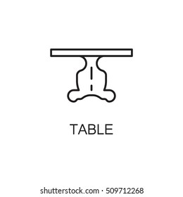 Table line icon. High quality pictogram of table for home's interior. Outline vector symbol for design website or mobile app. Thin line sign of mirror for logo, visit card, etc.