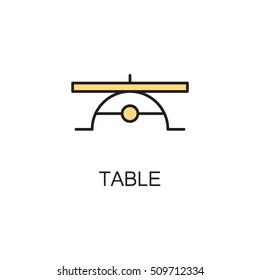 Table line icon. High quality pictogram of table for home's interior. Outline vector symbol for design website or mobile app. Thin line sign of mirror for logo, visit card, etc.