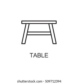 Table line icon. High quality pictogram of table for home's interior. Outline vector symbol for design website or mobile app. Thin line sign of mirror for logo, visit card, etc.