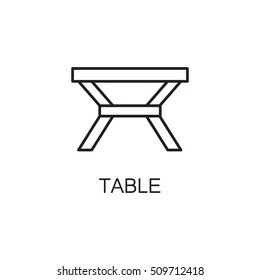 Table line icon. High quality pictogram of table for home's interior. Outline vector symbol for design website or mobile app. Thin line sign of mirror for logo, visit card, etc.