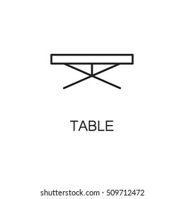 Table line icon. High quality pictogram of table for home's interior. Outline vector symbol for design website or mobile app. Thin line sign of mirror for logo, visit card, etc.