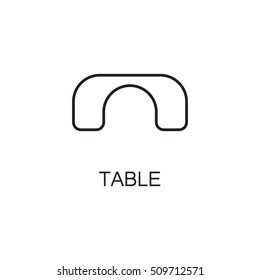 Table line icon. High quality pictogram of table for home's interior. Outline vector symbol for design website or mobile app. Thin line sign of mirror for logo, visit card, etc.