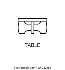 Table line icon. High quality pictogram of table for home's interior. Outline vector symbol for design website or mobile app. Thin line sign of mirror for logo, visit card, etc.