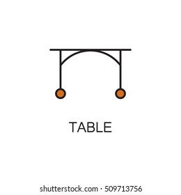 Table line icon. High quality pictogram of table for home's interior. Outline vector symbol for design website or mobile app. Thin line sign of mirror for logo, visit card, etc.