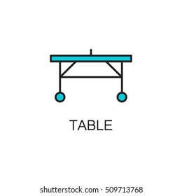 Table line icon. High quality pictogram of table for home's interior. Outline vector symbol for design website or mobile app. Thin line sign of mirror for logo, visit card, etc.