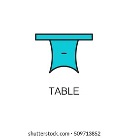 Table line icon. High quality pictogram of table for home's interior. Outline vector symbol for design website or mobile app. Thin line sign of mirror for logo, visit card, etc.