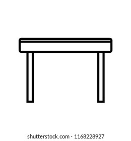 Table line icon isolated on white background. Outline thin room equipment vector.