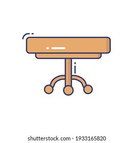 Icono De Línea De Tabla Aislado En Fondo Blanco