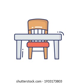 Table Line Icon Isolated On White Background