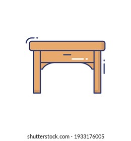 Icono De Línea De Tabla Aislado En Fondo Blanco