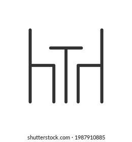 Table line icon in trendy style. Stroke vector pictogram isolated on a white background. Table premium outline icons.