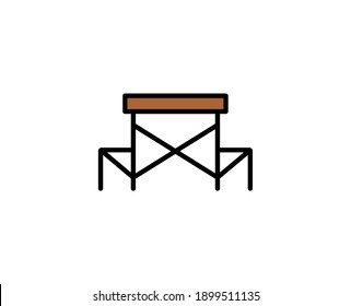 Table line icon. Vector symbol in trendy flat style on white background. Travel sing for design.