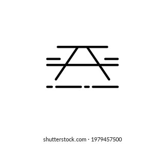 Table line icon. Vector symbol in trendy flat style on white background. Travel sing for design.