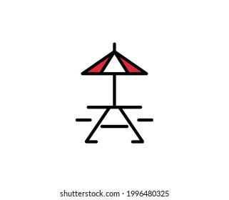 Table line icon. Vector symbol in trendy flat style on white background. Travel sing for design.