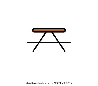 Table line icon. Vector symbol in trendy flat style on white background. Travel sing for design.