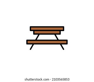 Table line icon. Vector symbol in trendy flat style on white background. Travel sing for design.